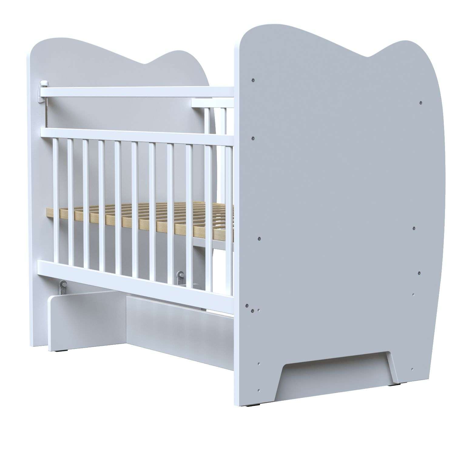 Детская кроватка ВДК прямоугольная, поперечный маятник (белый) - фото 2