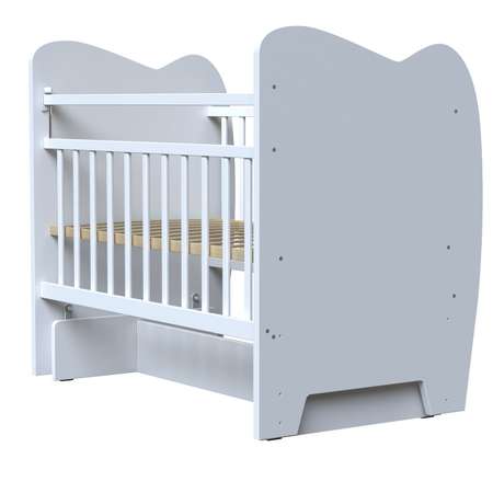 Детская кроватка ВДК прямоугольная, поперечный маятник (белый)