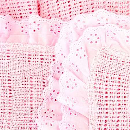 Одеяло вязанное с рюшами Baby Nice Розовое