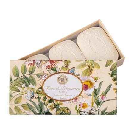 Набор мыла GOURMANDISE натурального парфюмированного Весенние цветы 3 х 150 г