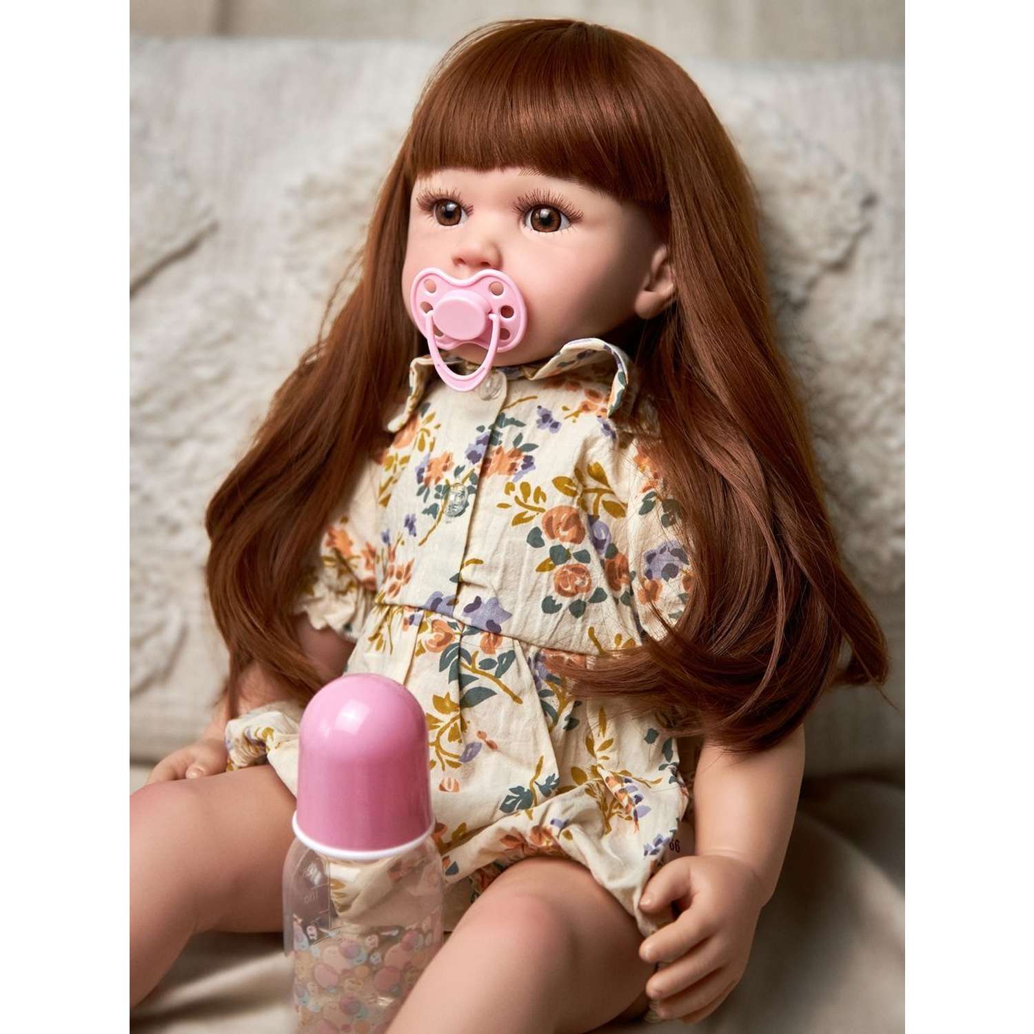 Кукла Реборн Soul Sister виниловая с мягким телом с комплектом одежды и пустышкой пупс для ребенка 60 см 172999350 - фото 7