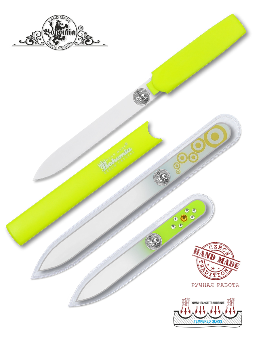 Набор маникюрный BOHEMIA Czech Glass Nail Files пилки для ногтей желтый - фото 2