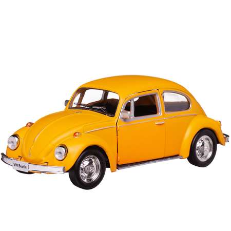 Машина металлическая Uni-Fortune Volkswagen Beetle 1967 инерционная желтый матовый цвет