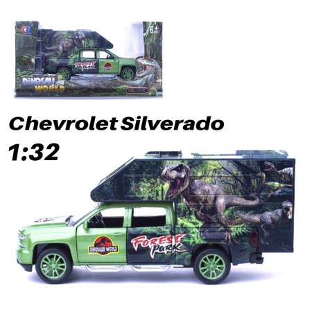 Машинка игрушка железная 1:32 Che Zhi Chevrolet парк Юрского периода