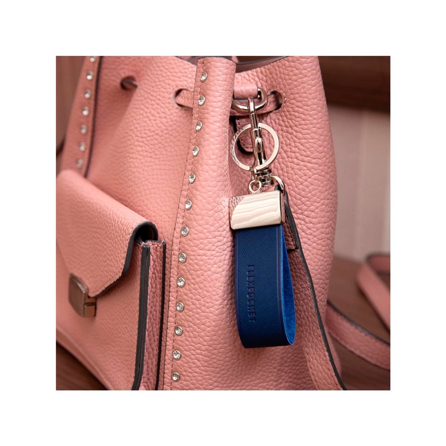 Брелок Flexpocket темно-синего цвета для ключей или на сумку - фото 4