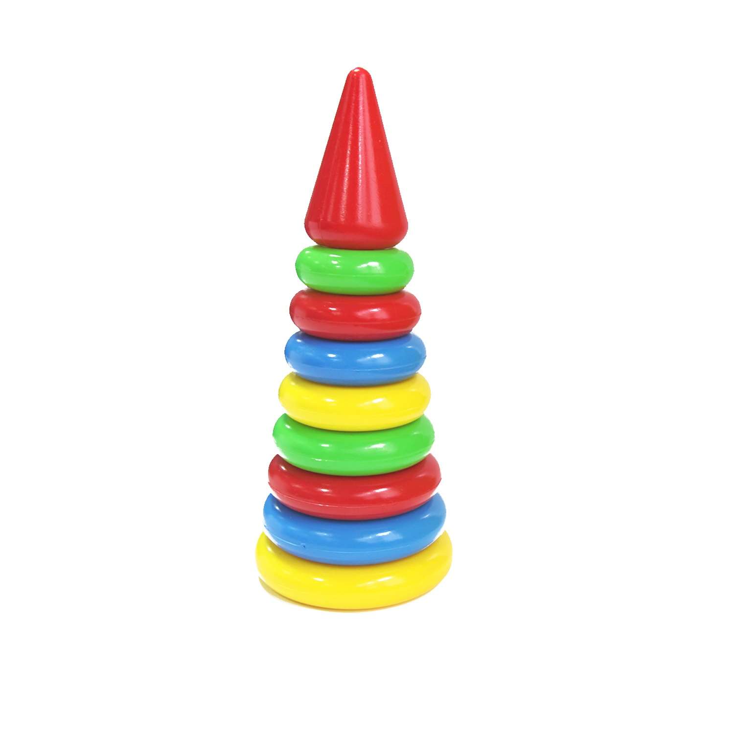 Пирамидка детская развивающая Green Plast 8 колец с наконечником обучающая игрушка - фото 2