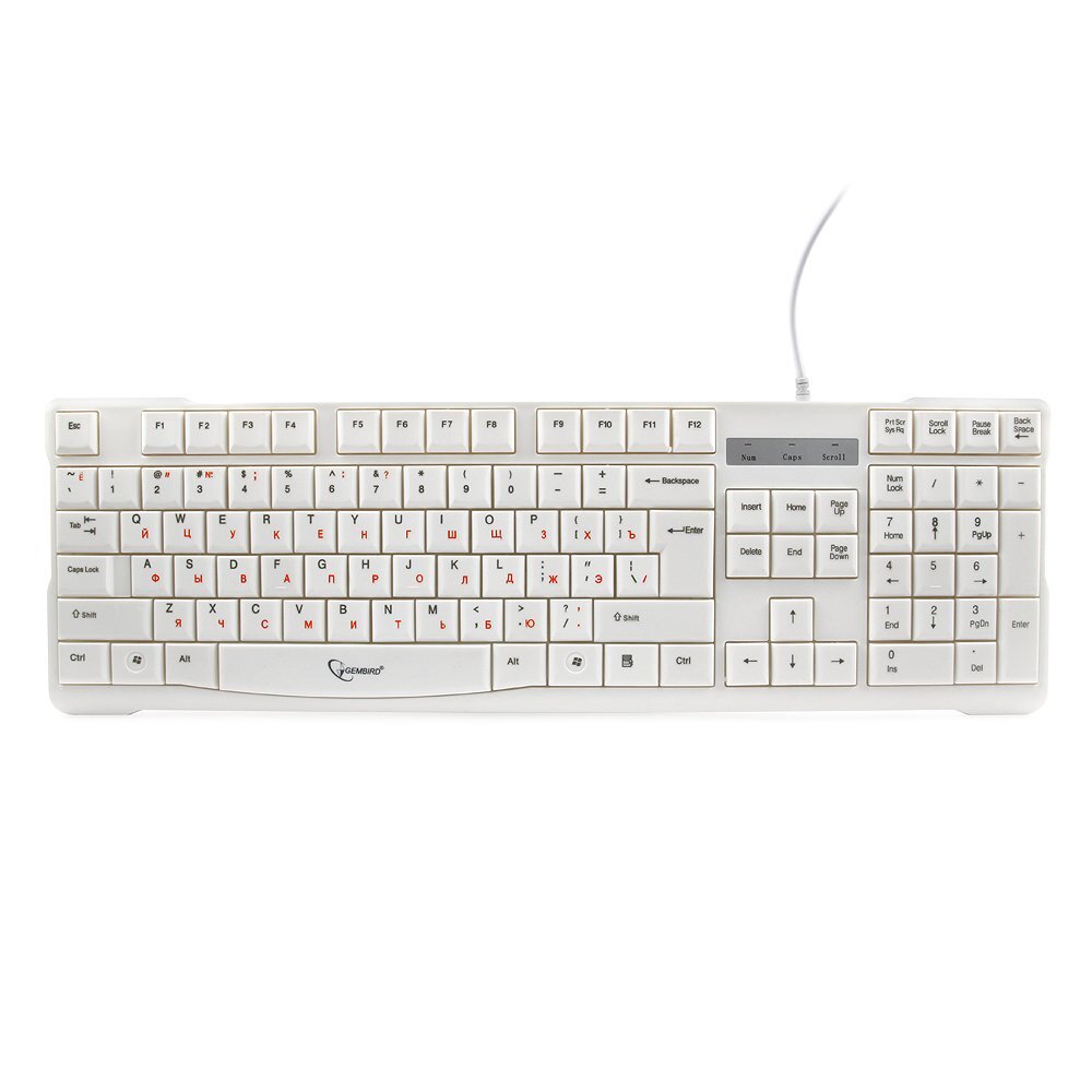 Клавиатура Gembird KB-8352U, USB, белый, доп, клавиша backspace, 105 клавиш - фото 1