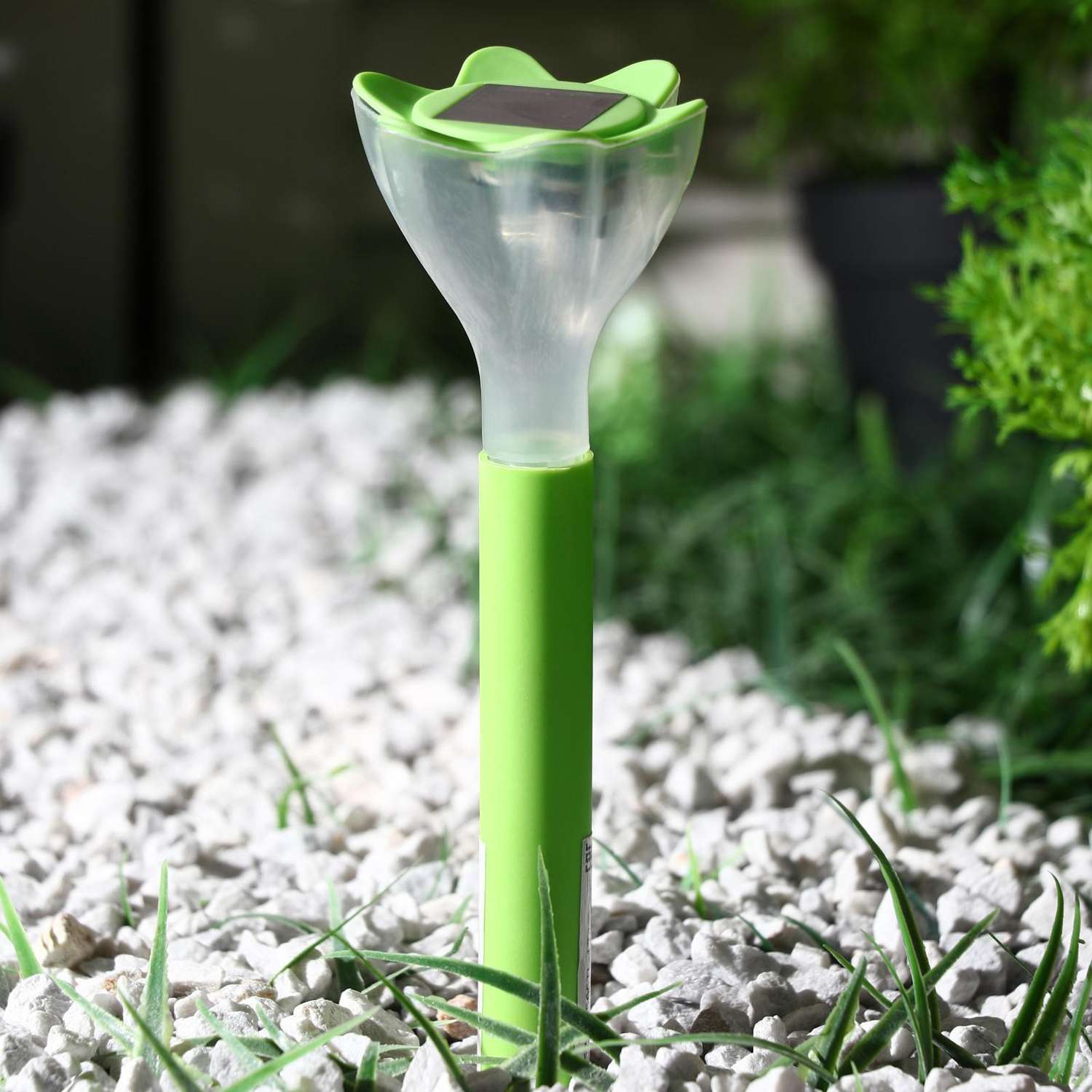 Садовый светильник Luazon на солнечной батарее «Цветок зелёный» 6 × 29 × 6 см 1 LED свечение белое - фото 2