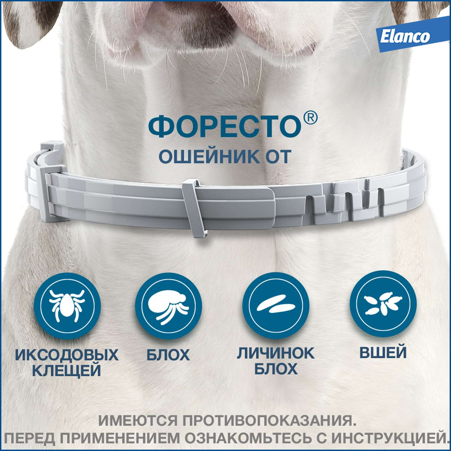 Ошейник для собак Elanco Foresto более 8кг от блох и клещей защита 8месяцев 70см 65494 - фото 3