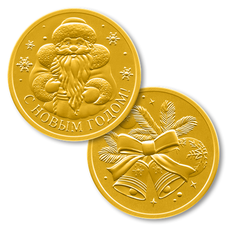 Медали Монетный двор Новогодние из шоколадной глазури 24 шт по 25 г