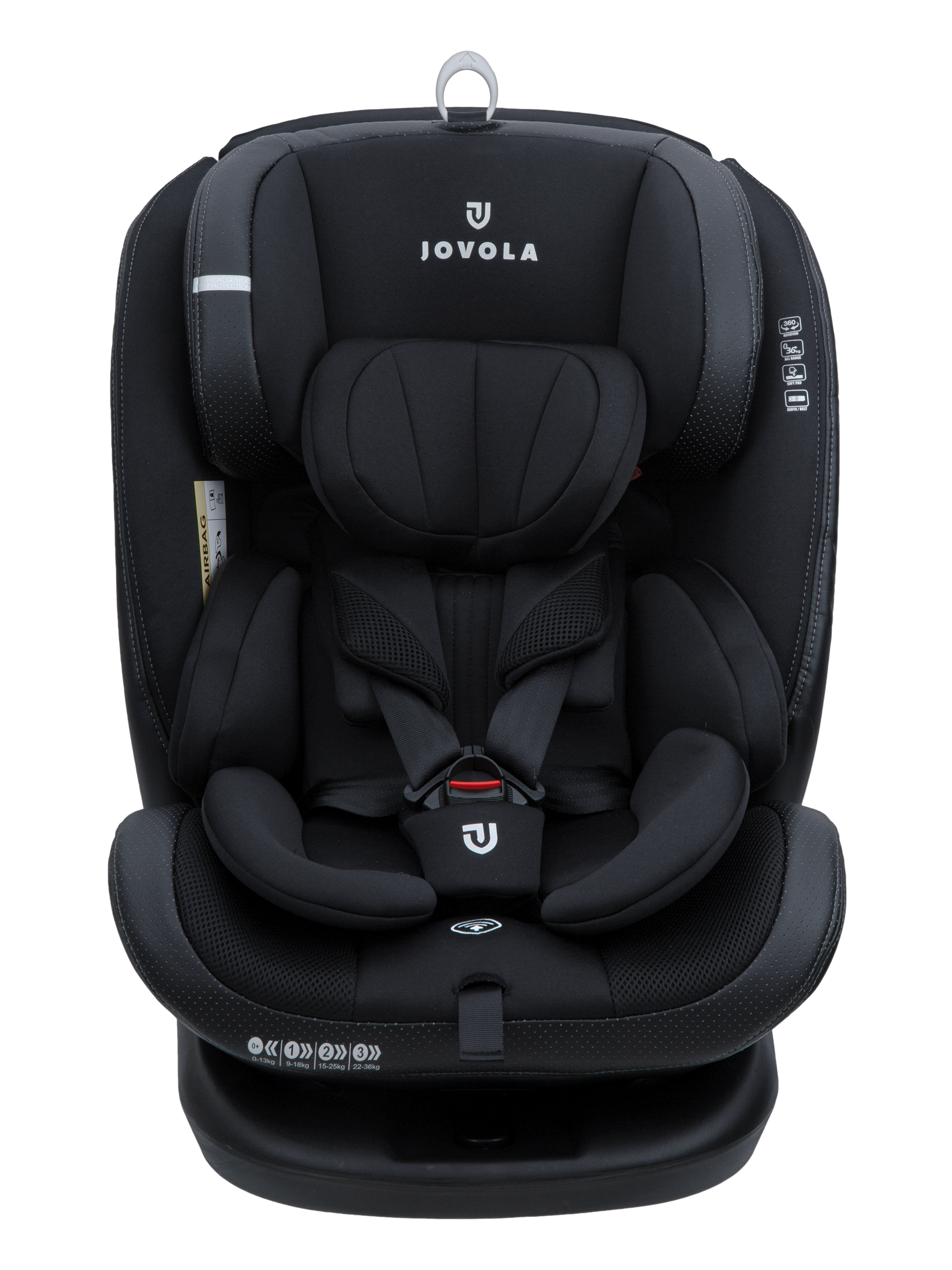 Автокресло JOVOLA MOON ISOFIX группа 0+1+2+3 (0-36 кг) черный - фото 14