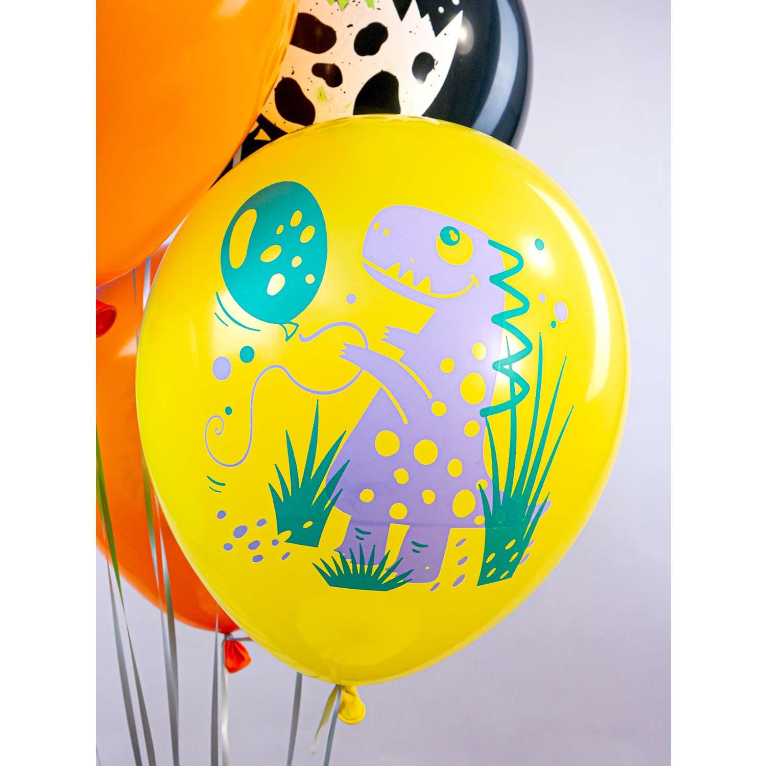 Воздушные шары для мальчика МИКРОС. Территория праздника «Веселые динозаврики» набор 10 штук - фото 8