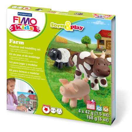 Набор Staedtler глина полимерная FIMO с игровыми элементами form and play Ферма