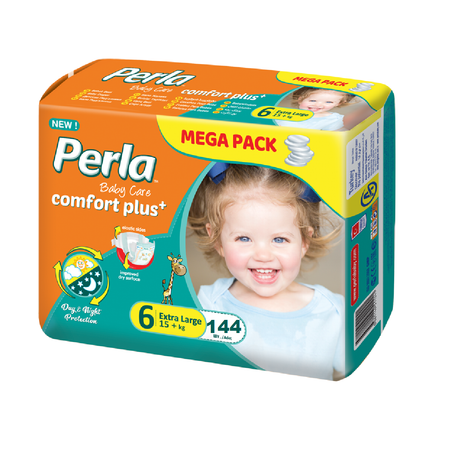 Подгузники Perla CP MEGA EXTRA LARGE 144 шт 15+ кг