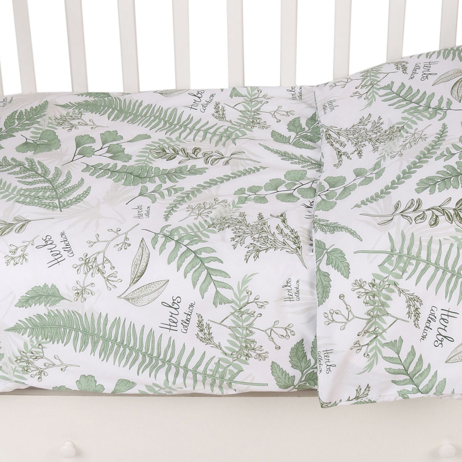 Комплект постельного белья Amarobaby Exclusive Soft Collection Папоротники 3предмета Зеленый - фото 4