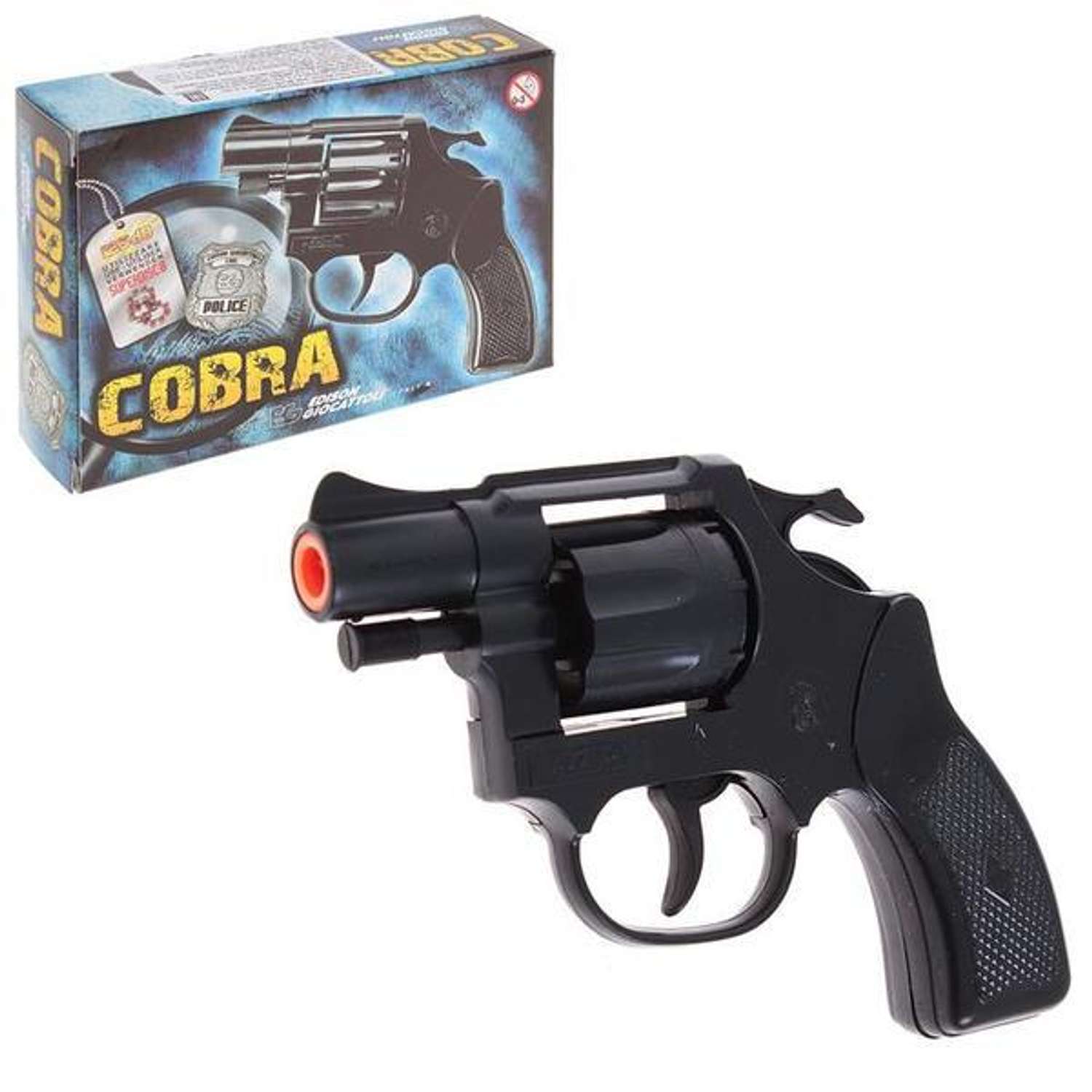 Пистолет Edison Giocattoli Cobra Polizei 8 зарядов 0125/26 - фото 1