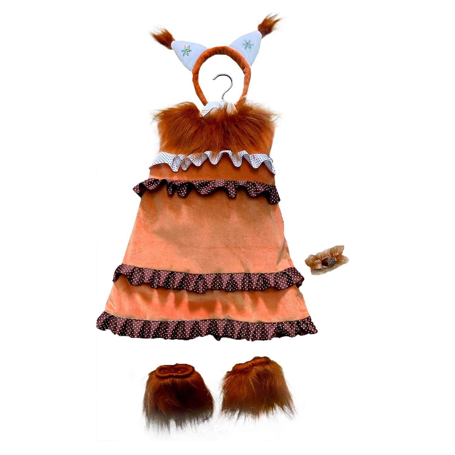 Костюм карнавальный Тутси новогодний Белочка коричневый 835-2023 - фото 1