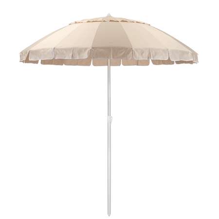Зонт пляжный BABY STYLE большой с клапаном и наклоном 2.5 м ткань наклон в чехле бежевый