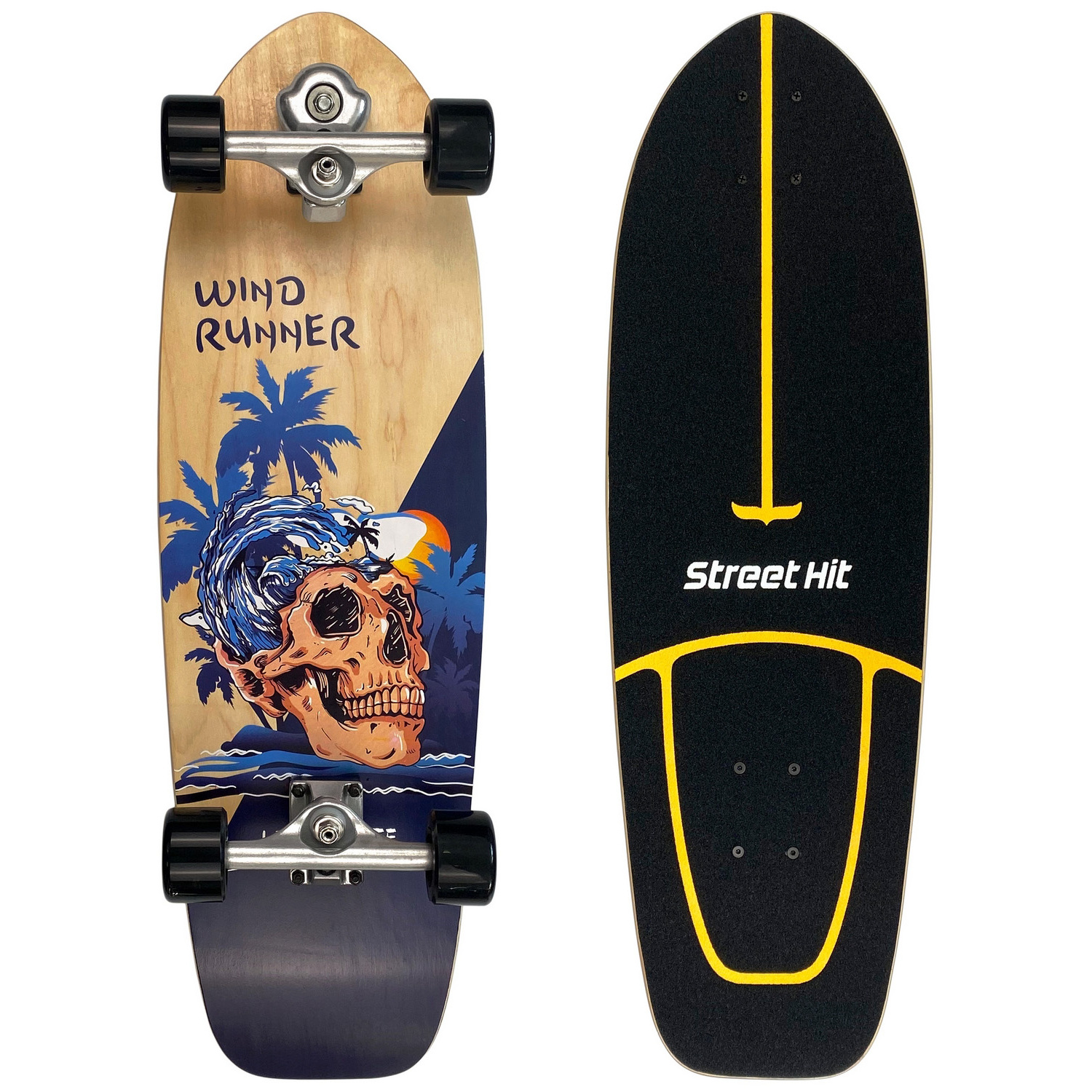 Скейтборд Street Hit деревянный SurfSkate skull - фото 8