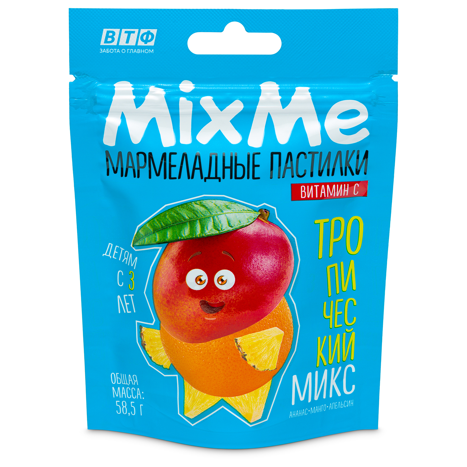 Биологически активная добавка MixMe Мармелад Тропический микс вит С  манго-апельсин-ананас 58.5г купить по цене 140.9 ₽ в интернет-магазине  Детский мир