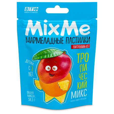 Биологически активная добавка MixMe Мармелад Тропический микс вит С манго-апельсин-ананас 58.5г