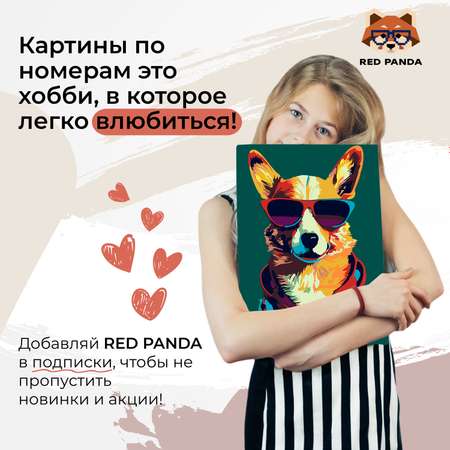 Картина по номерам Red Panda Брутальный Корги