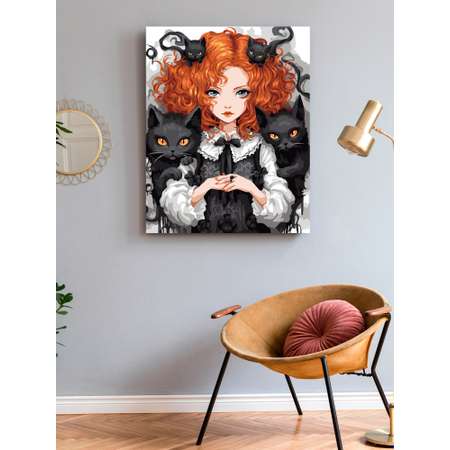 Картина по номерам Art on Canvas холст на деревянном подрамнике 40х50 см Милая ведьма