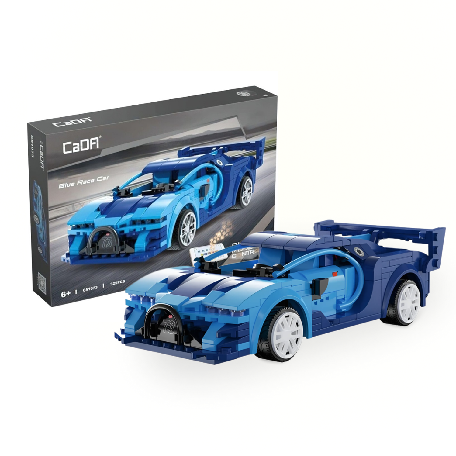Конструктор машинка 2 в 1 CaDa спортивный гоночный автомобиль на радиоуправлении голубой 325 деталей совместим с Лего - фото 3