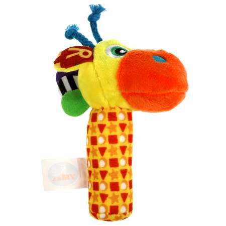 Текстильная игрушка Умка Пищалка с погремушкой Смешной жирафик