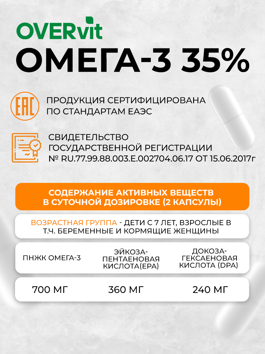 Омега 3 OVER БАД для крепкого иммунитета 60 капсул - фото 4