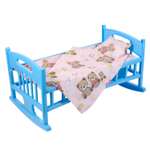 Кроватка для кукол Green Plast с постелькой синяя
