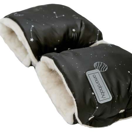 Муфта-варежки для коляски Amarobaby Snowy Travel Космос Черный