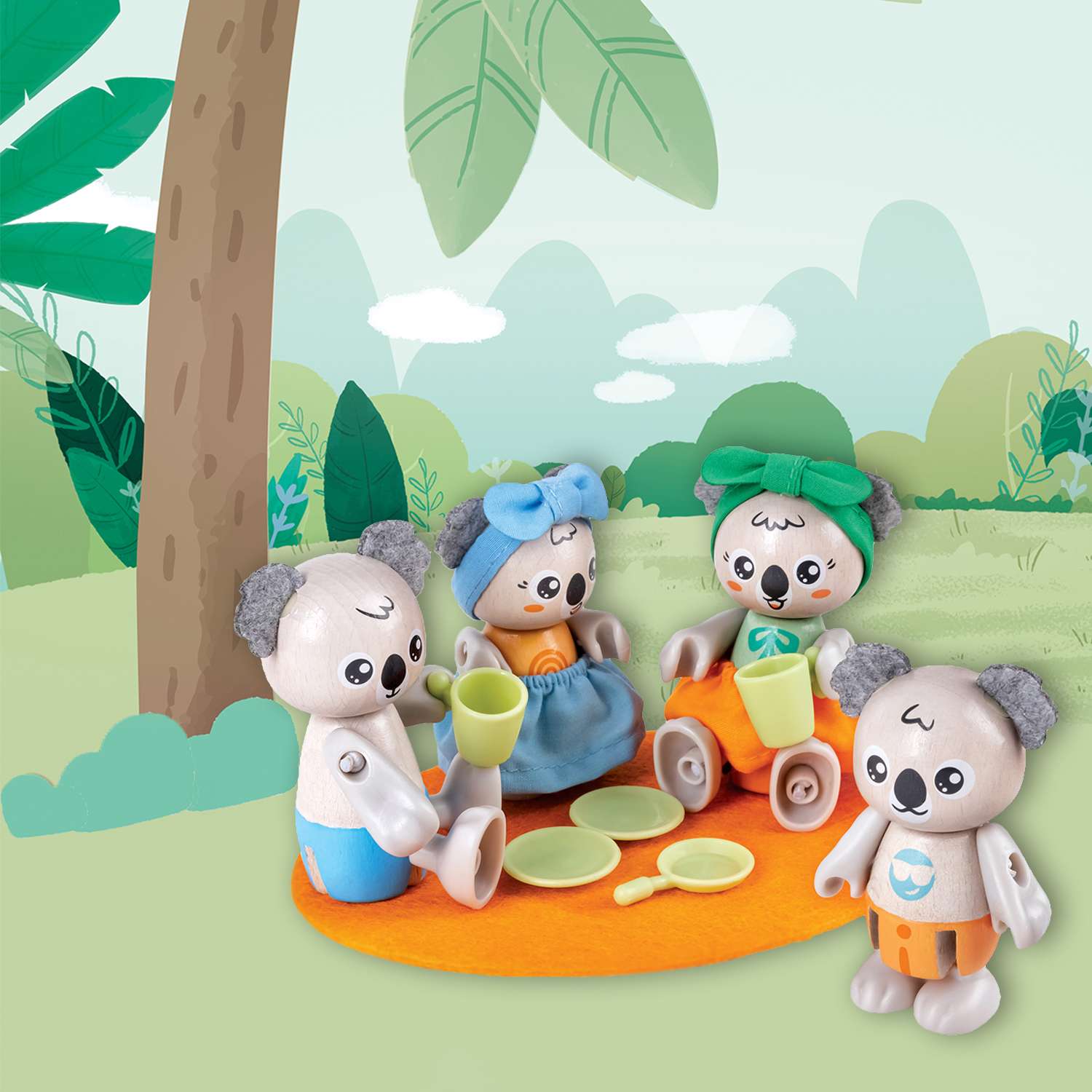 Игрушки фигурки Hape животных Семья коал 4 предмета в наборе - фото 2