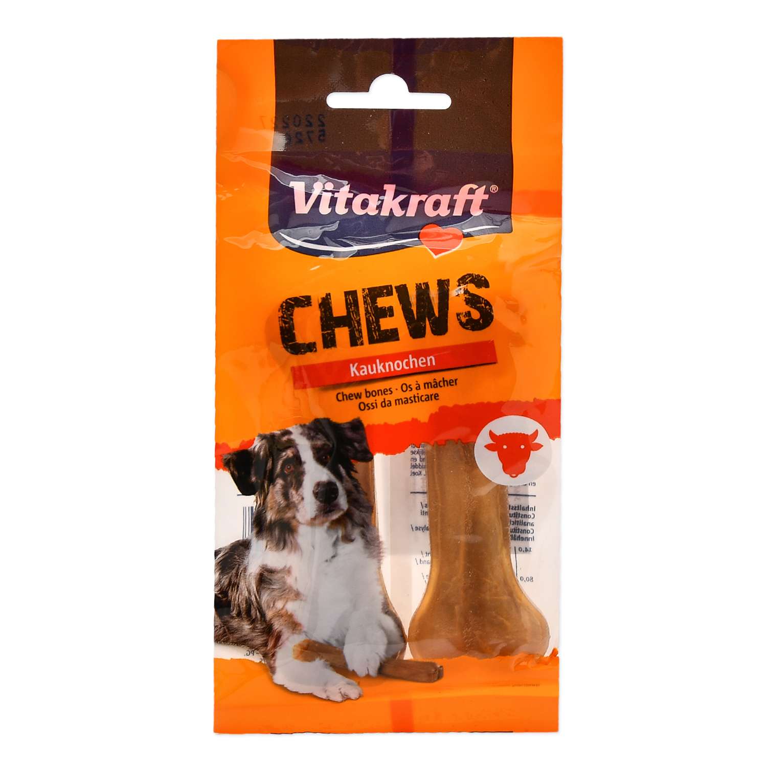 Лакомство для собак Vitakraft Chews Кость жевательная из сыромятной кожи 10 см 2 шт 34604 - фото 1
