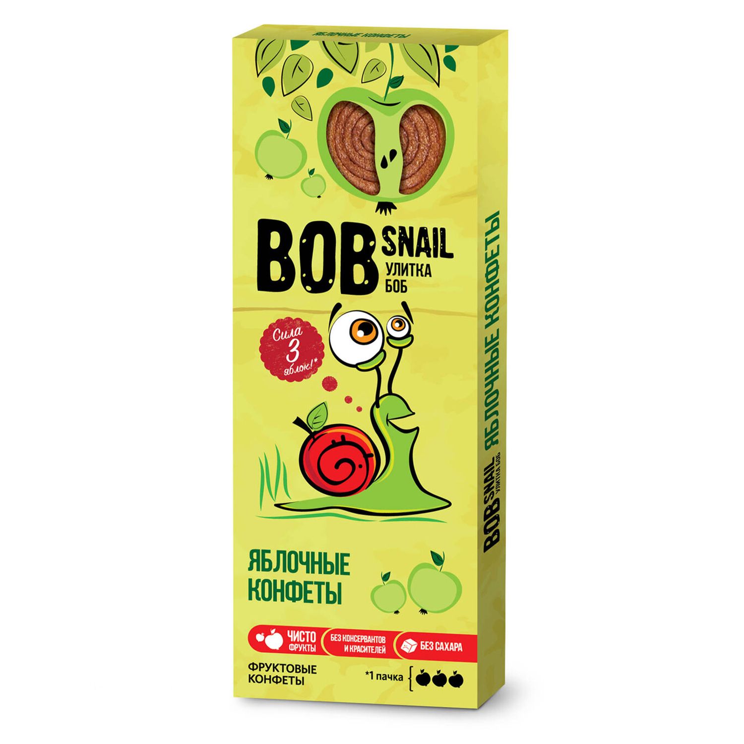 Конфеты Bob Snail натуральные без сахара яблоко 30г купить по цене 35.25 ₽  в интернет-магазине Детский мир