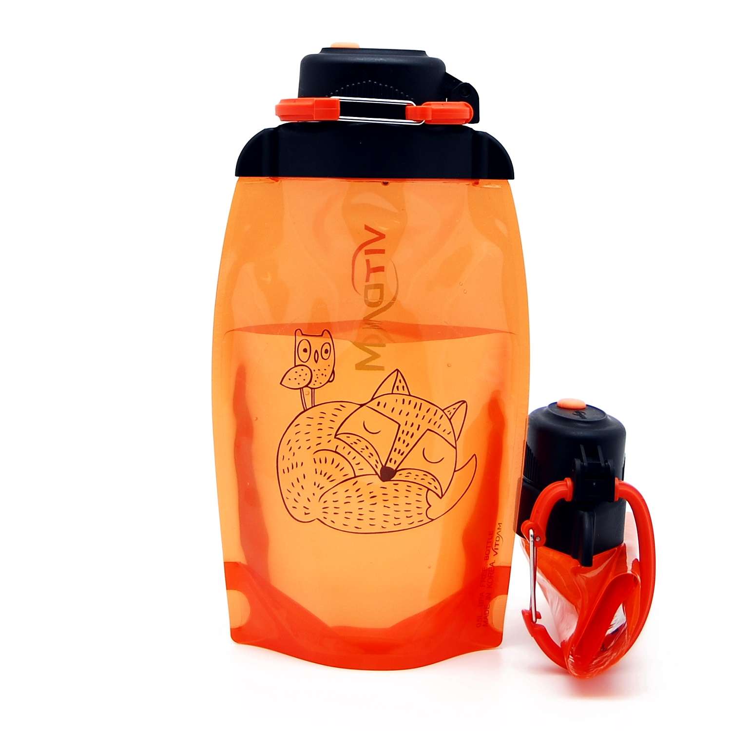 Бутылка для воды складная VITDAM оранжевая 500мл B050ORS 1304 - фото 2