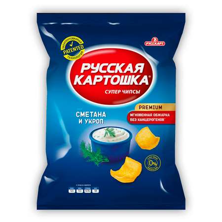 Чипсы картофельные Русская картошка cо вкусом сметаны и укропа 50г