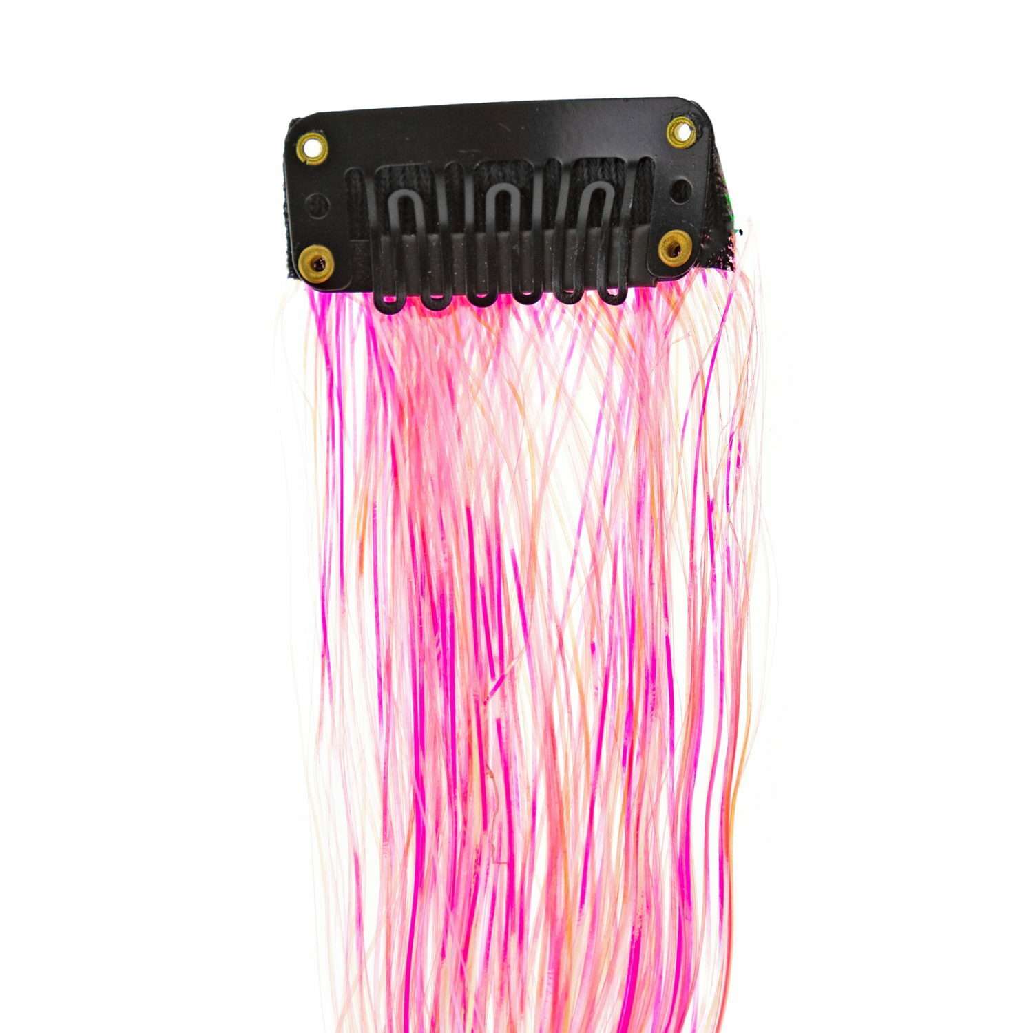 Цветные пряди для волос Lukky Fashion на заколках искусственные детские блестящие розовые 60 см аксессуары для девочек - фото 8