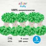 Пряжа для вязания Alize puffy 100 г 9 м микрополиэстер фантазийная плюшевая 778 весна 5 мотков