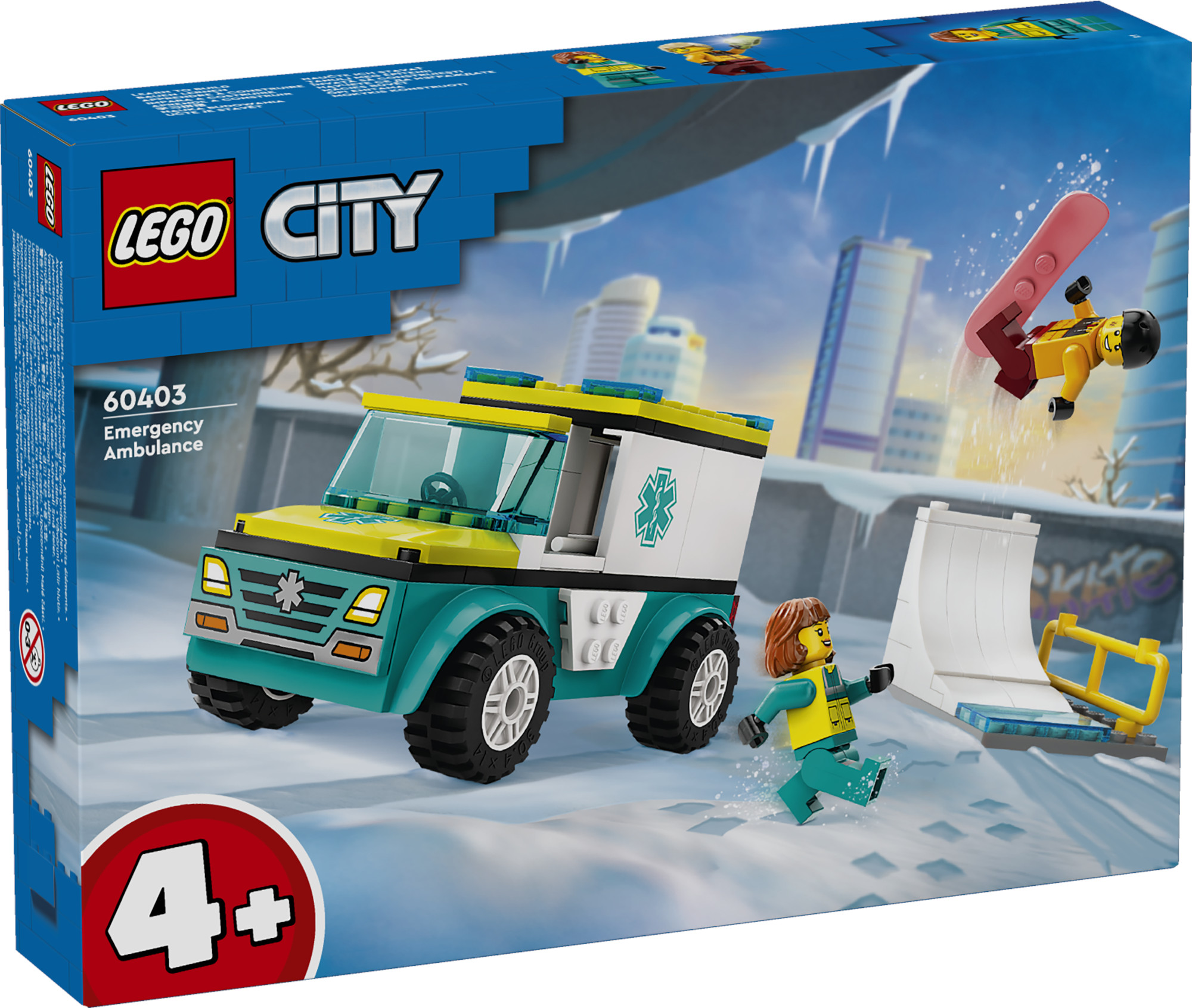 Конструктор LEGO City Скорая помощь и сноубордист 60403 - фото 5