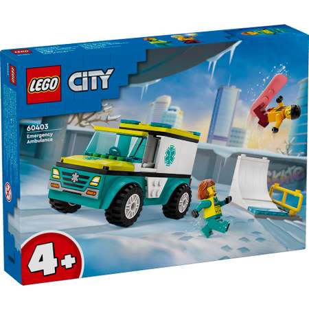 Конструктор LEGO City Скорая помощь и сноубордист 60403