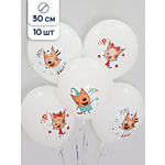 Воздушные шары Riota Три Кота белые 30 см 10 шт