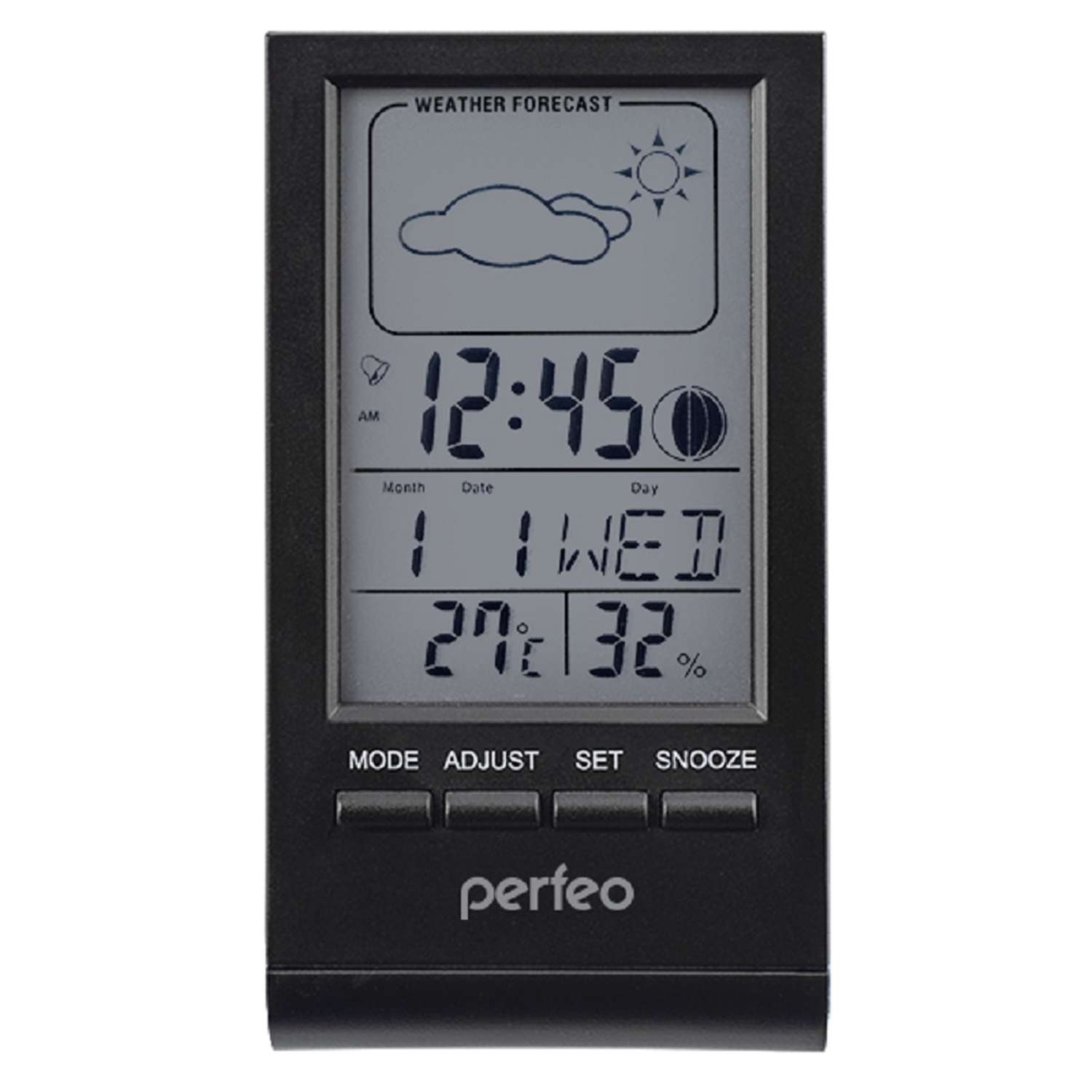 Часы-метеостанция Perfeo Angle чёрный PF-S2092 время температура влажность дата - фото 2