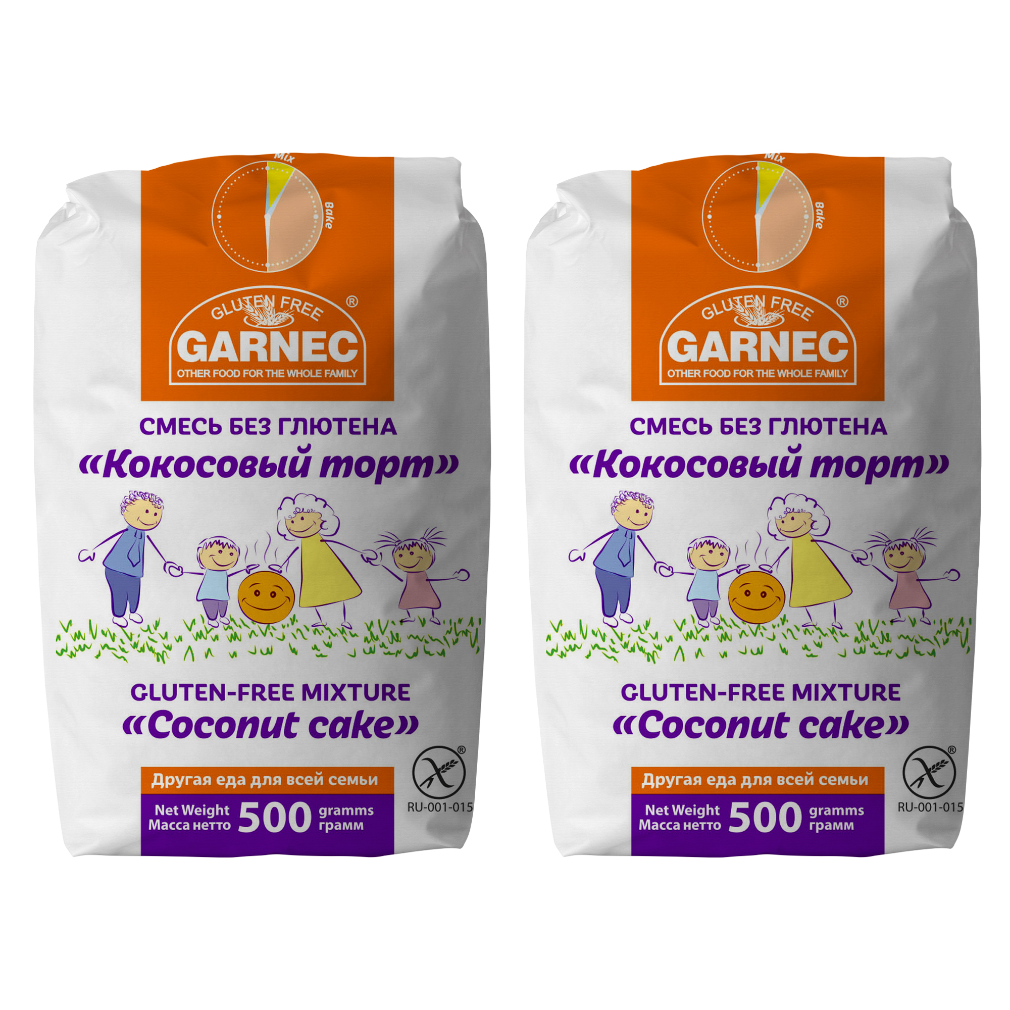 Смесь для выпечки Garnec Кокосовый торт без глютена 500г*2 - фото 1