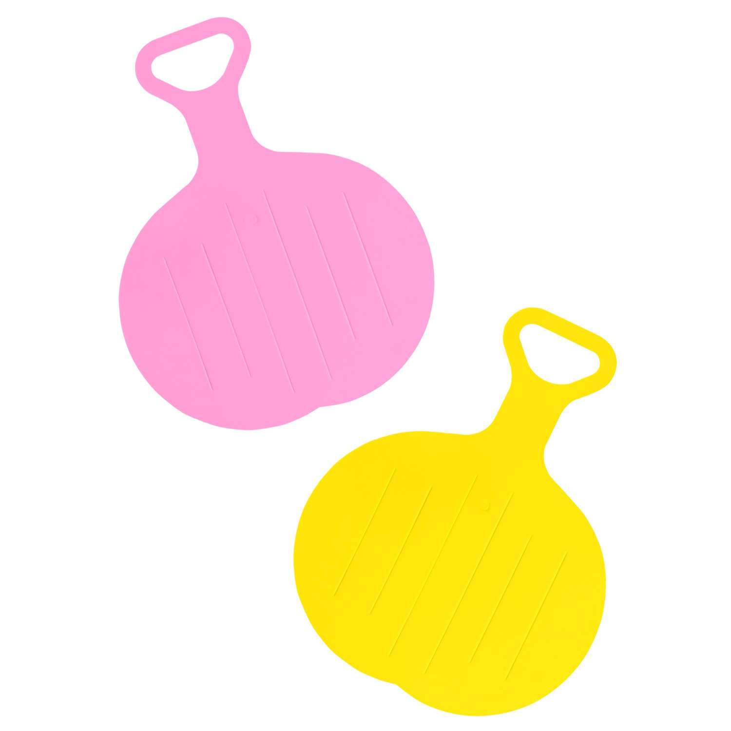 Набор ледянок Задира для горки круглая розовая и желтая - фото 1