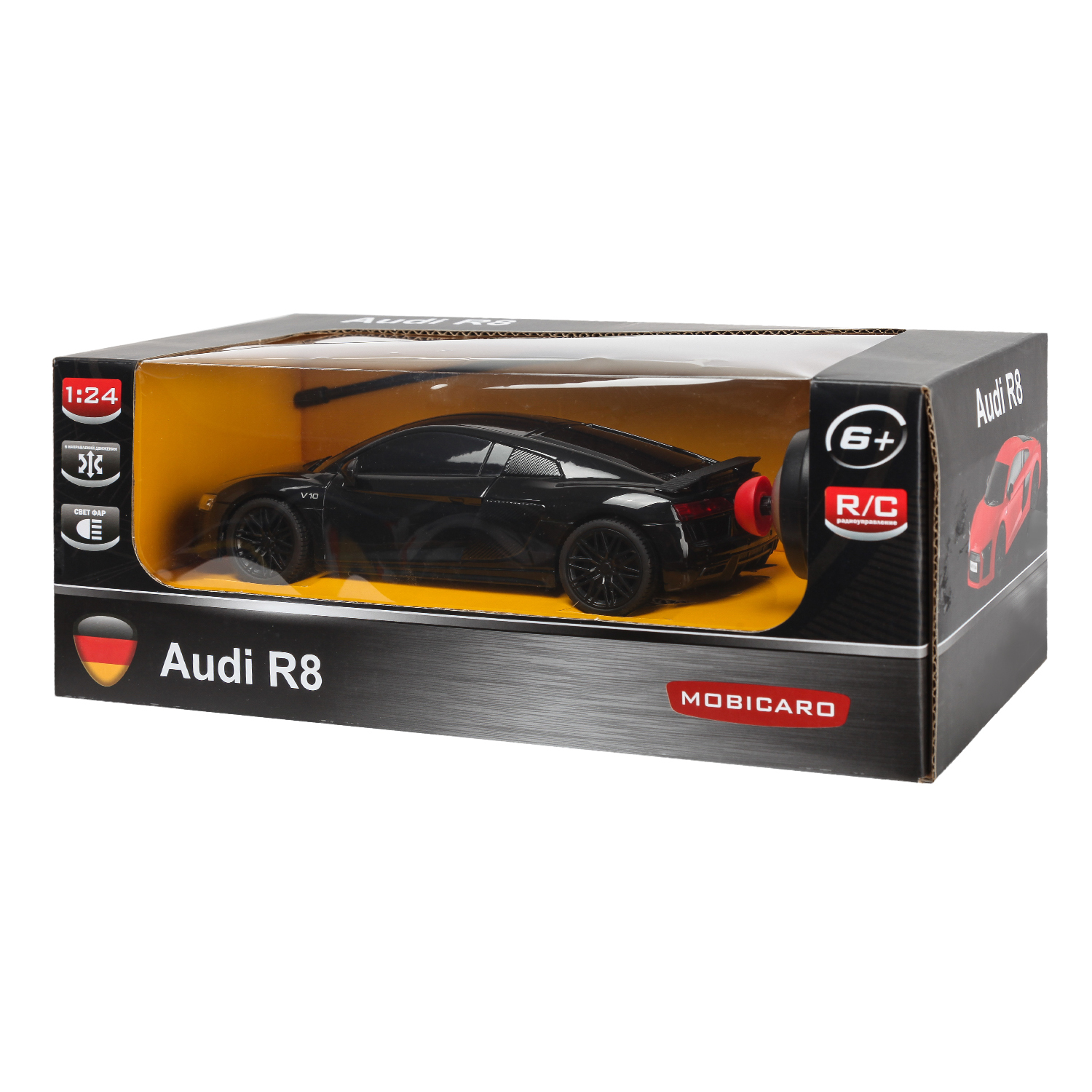 Машинка Mobicaro РУ 1:24 Audi R8 Черная YS227213-B