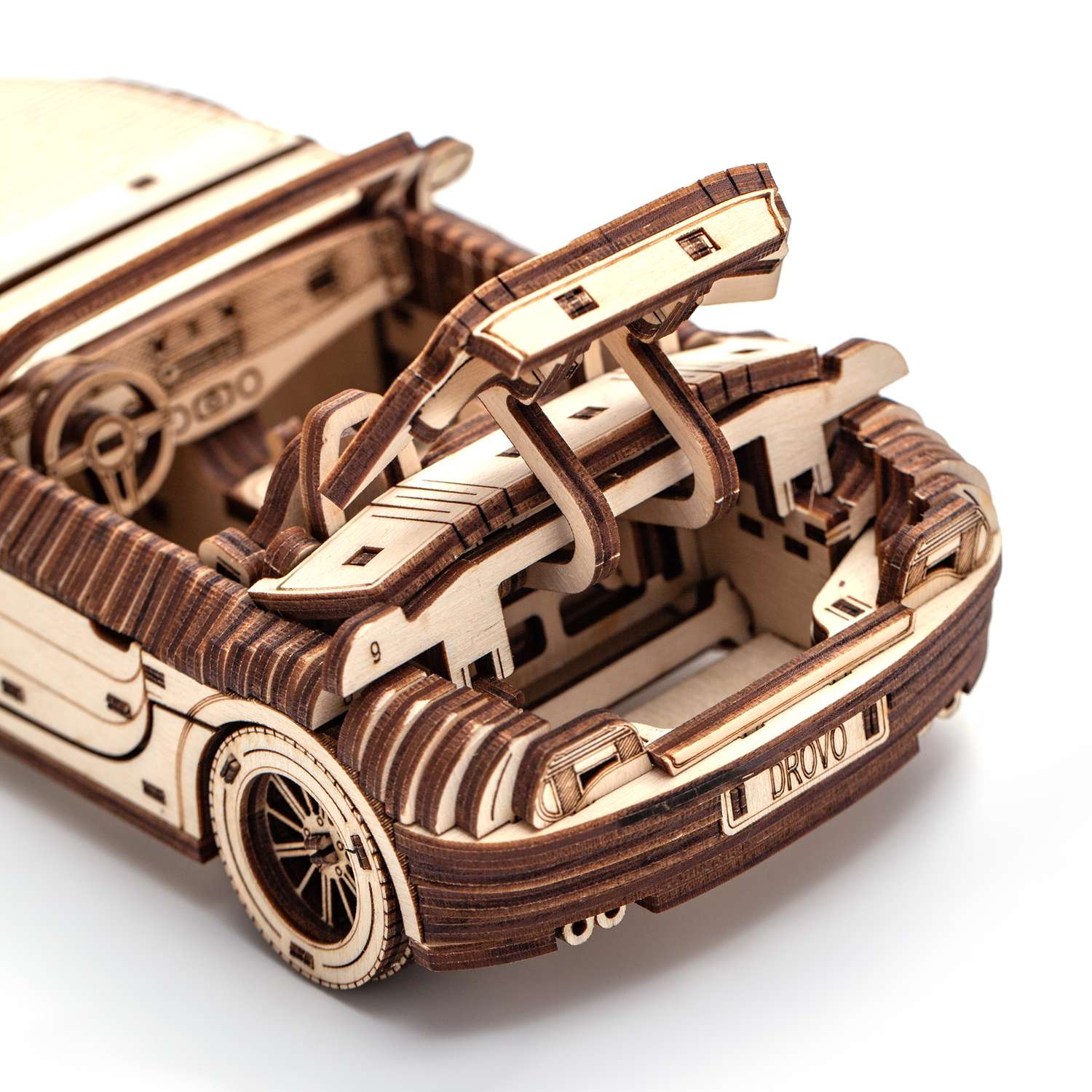 Деревянный конструктор DROVO сборная модель автомобиля Родстер 007 - фото 17