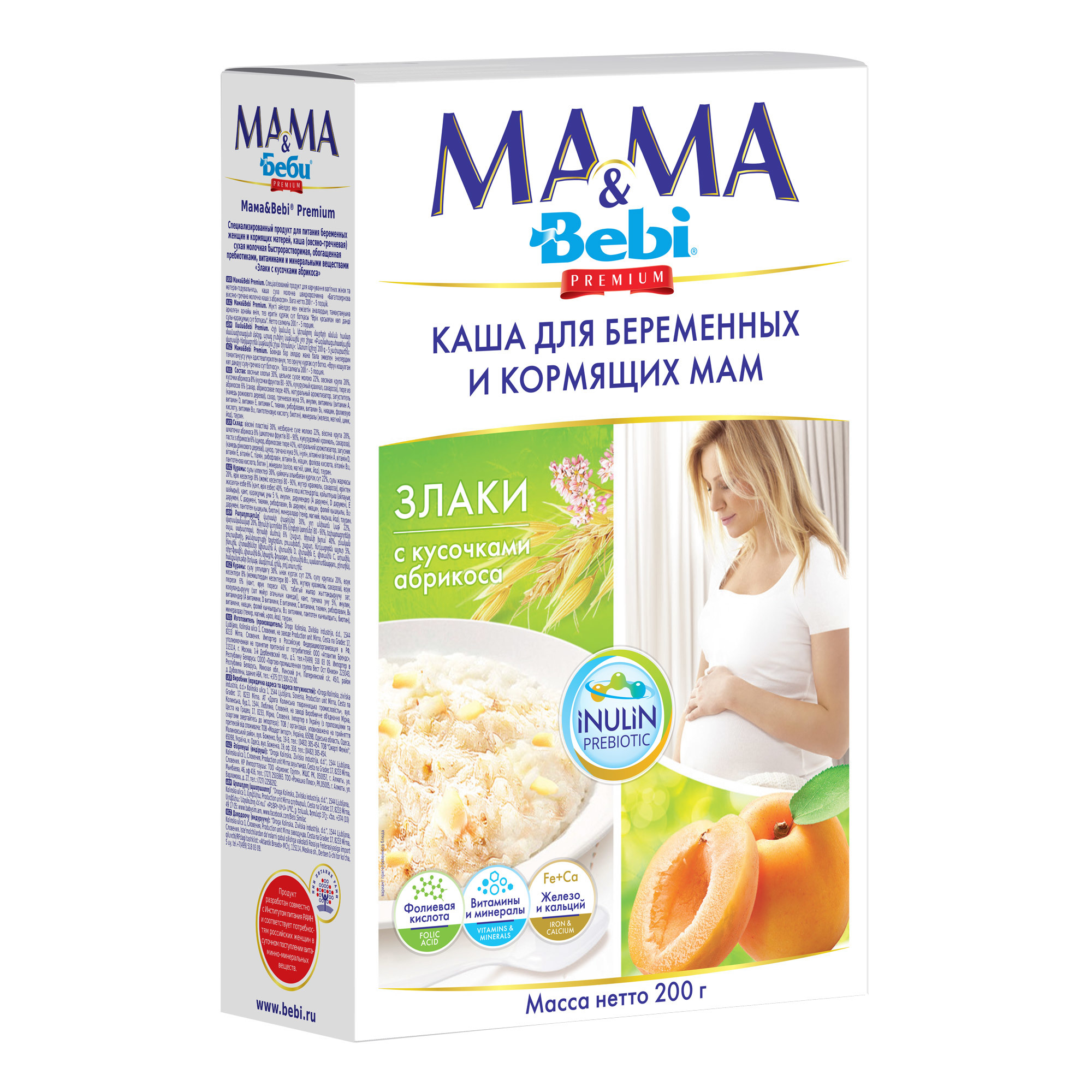 Каша Bebi <b>Mama</b>&Bebi Злаки и кусочки абрикоса - фото 1. 