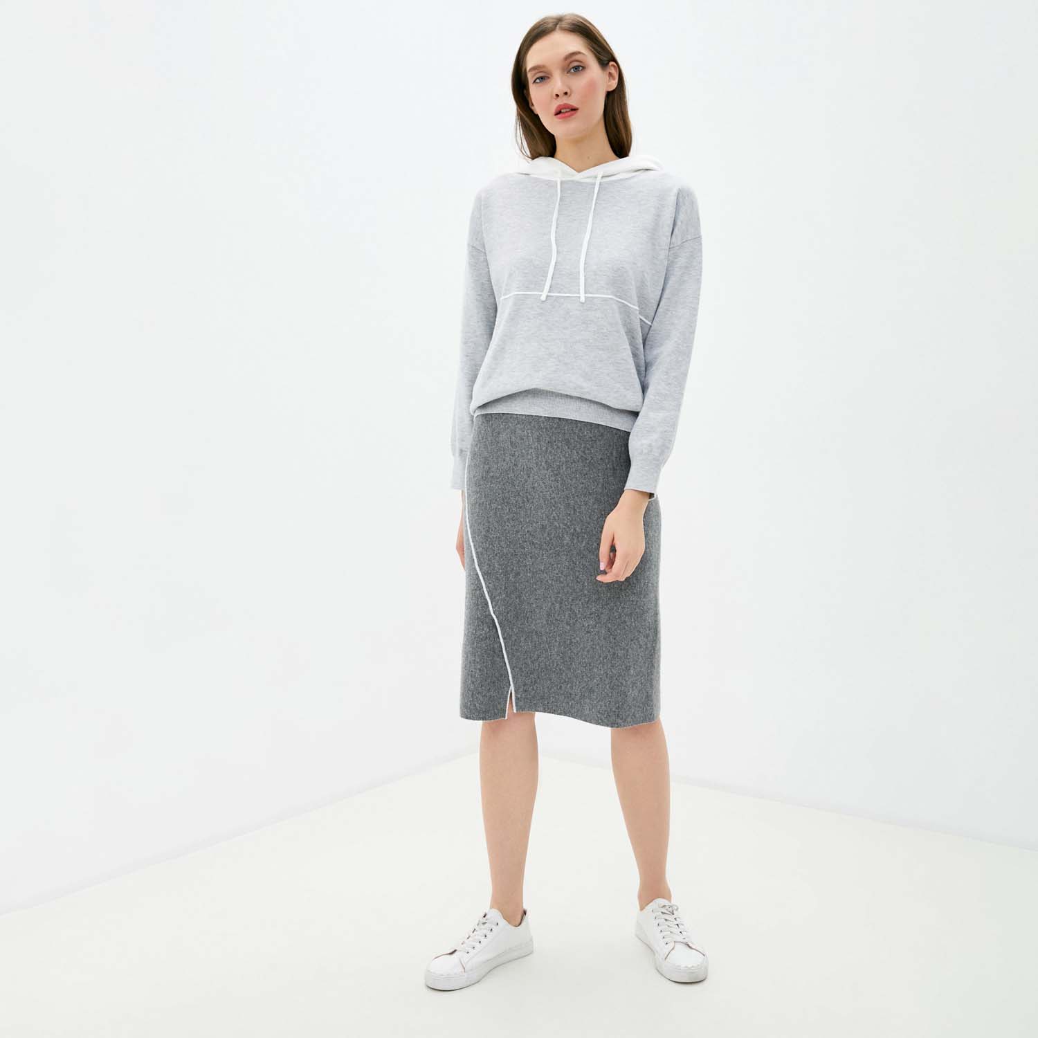 Юбка Baon B470528 / DEEP GREY MELANGE - фото 3