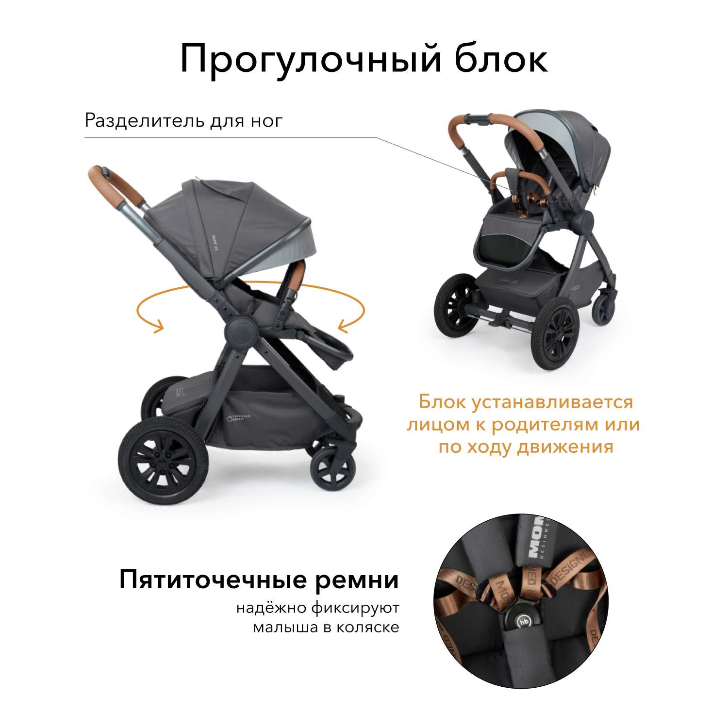 Коляска 2в1 Happy Baby Mommer Pro Dark grey - фото 6